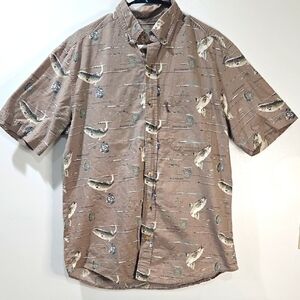 Woolrich Brown Casual Button Down Shirt with Nautical Pattern
